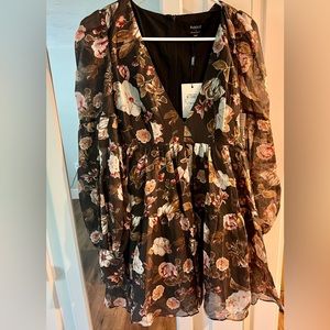 Bardot Zhongshan Sleeve Floral Dress Mini Dress Size 2